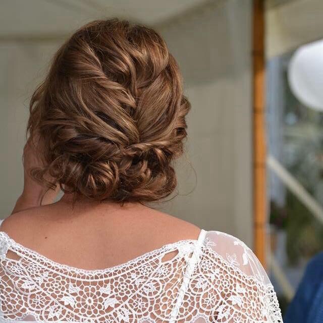 Back view of the bride's hairstyle, hair Laurel Stratford Hairstylist, northland, bay of Islands,NZ