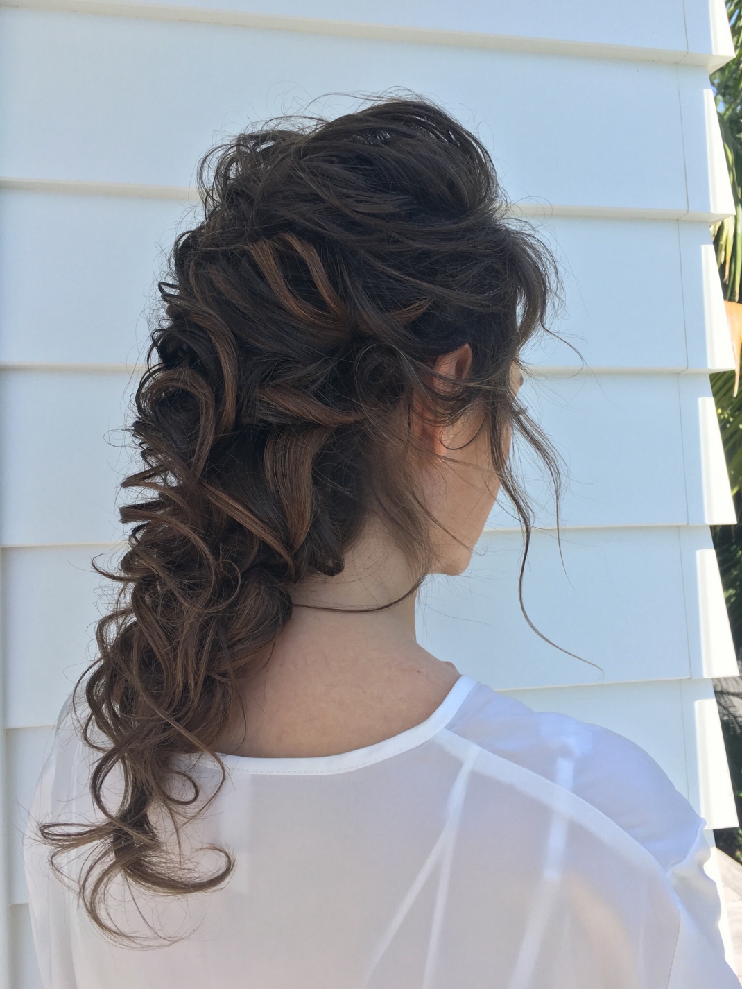 Back veiw of bridal hairstyle, hair Laurel Stratford hairstylist