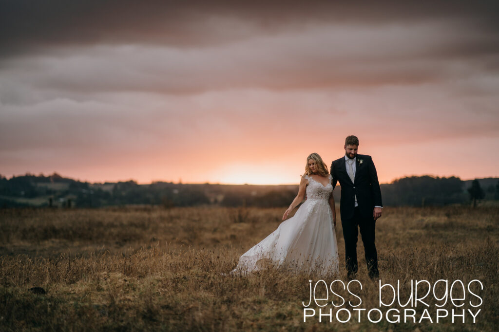 Bride & Groom at sunset