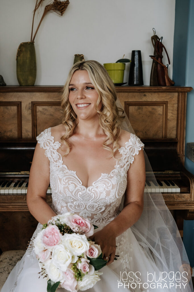 the Bride seated & ready to go